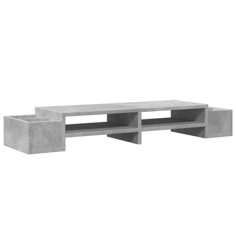 Monitorstandaard met opbergruimte 100x27x15 cm hout betongrijs