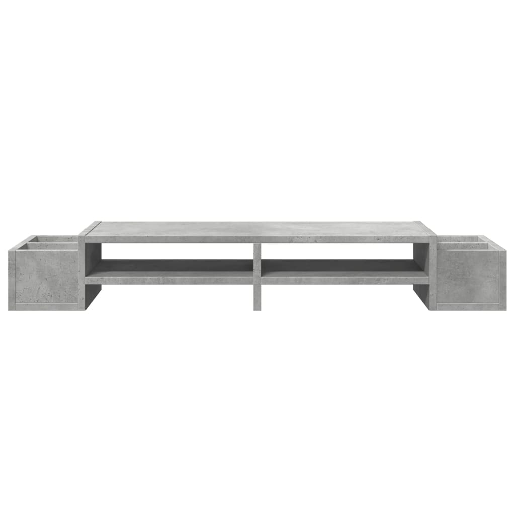 Monitorstandaard met opbergruimte 100x27x15 cm hout betongrijs