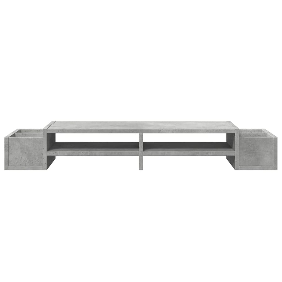 Monitorstandaard met opbergruimte 100x27x15 cm hout betongrijs