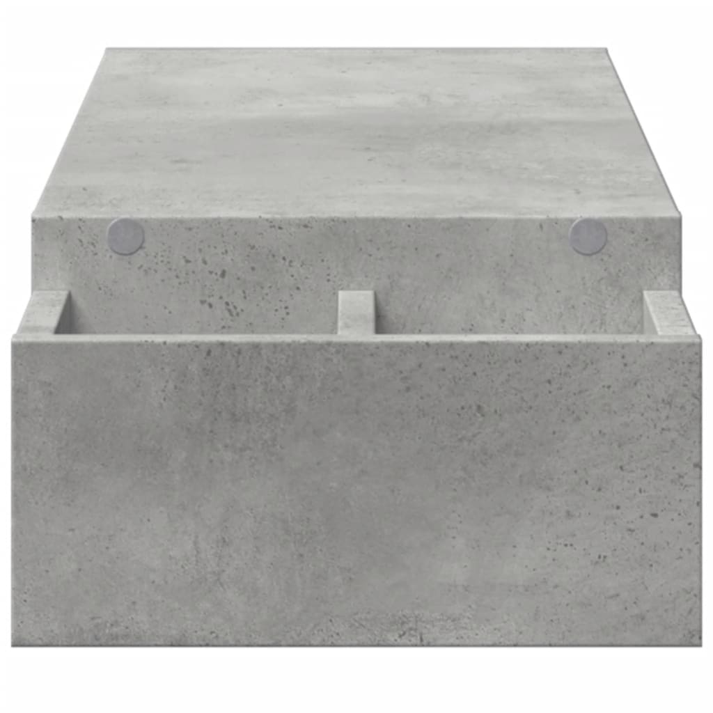 Monitorstandaard met opbergruimte 100x27x15 cm hout betongrijs