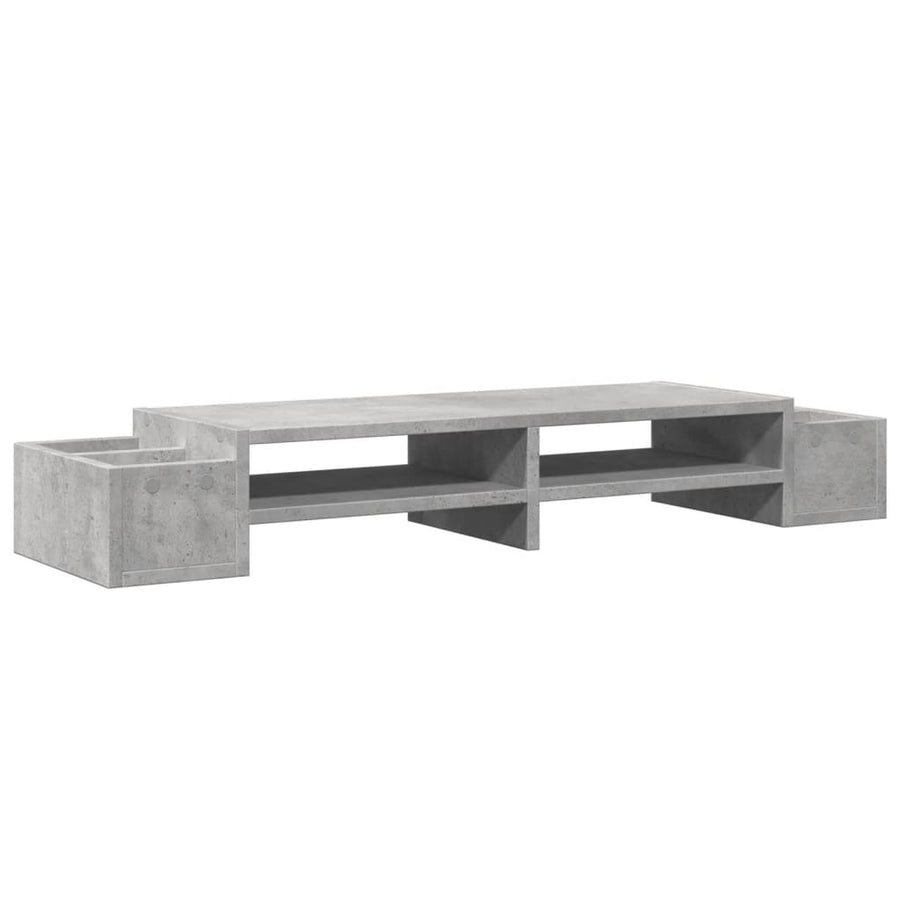 Monitorstandaard met opbergruimte 100x27x15 cm hout betongrijs