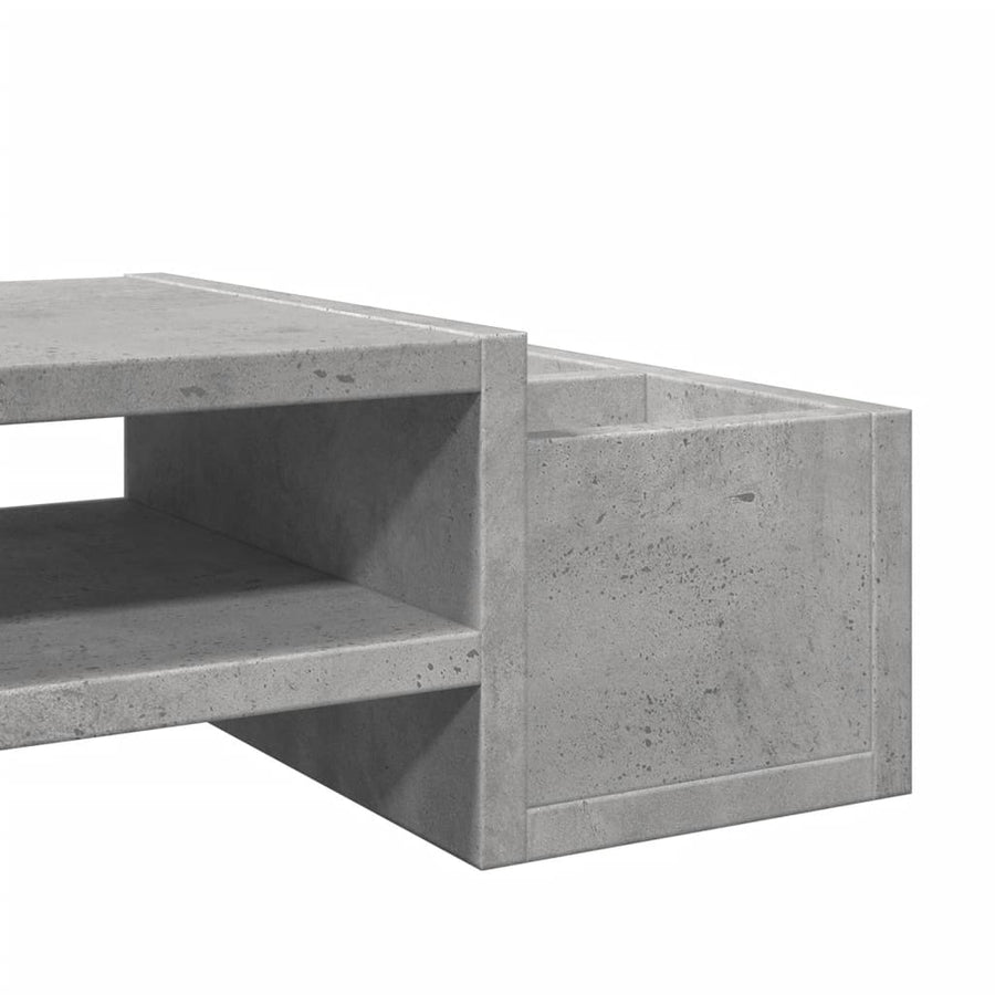 Monitorstandaard met opbergruimte 100x27x15 cm hout betongrijs