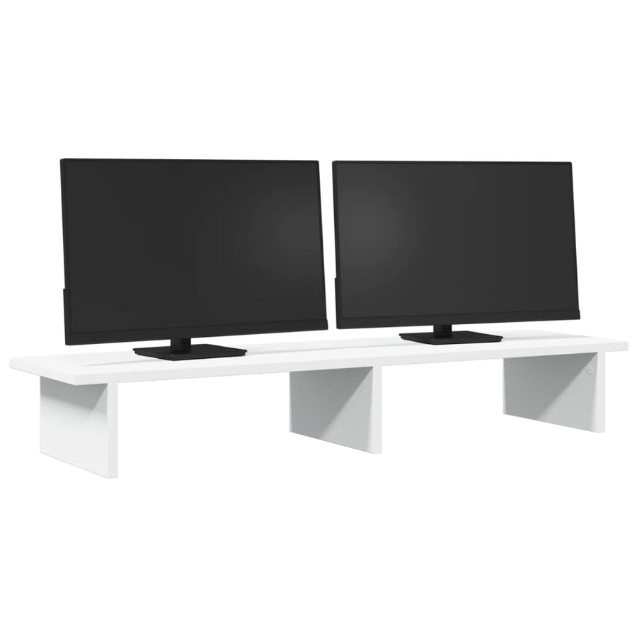 Monitorstandaard 100x27x15 cm bewerkt hout wit