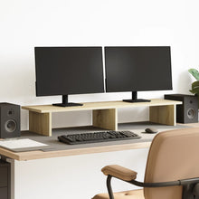 Monitorstandaard 100x27x15 cm bewerkt hout sonoma eikenkleurig