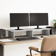 Monitorstandaard bewerkt hout 100x27x15 cm grijs