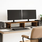 Monitorstandaard bewerkt hout 100x27x15 cm