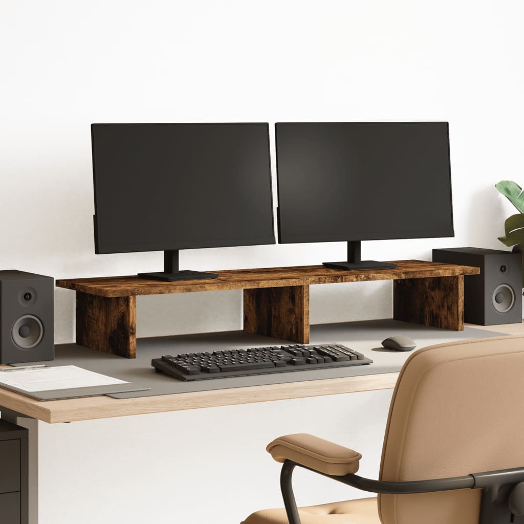 Monitorstandaard Bewerkt Hout Kleurig 100 x 27 x 15 cm