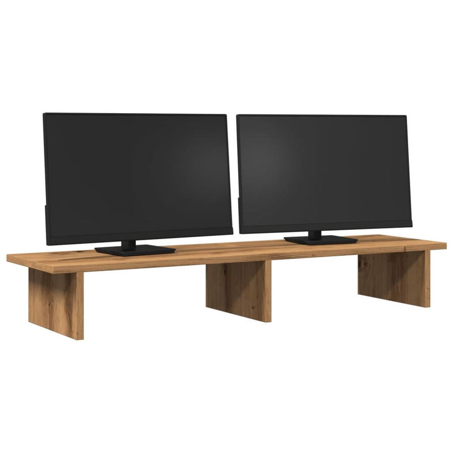 Monitorstandaard 100x27x15 cm bewerkt hout artisanaal eiken