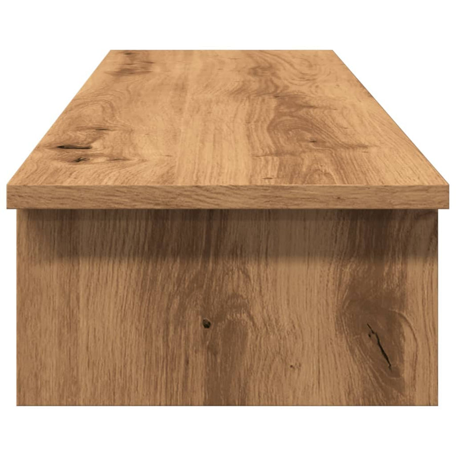 Monitorstandaard 100x27x15 cm bewerkt hout artisanaal eiken