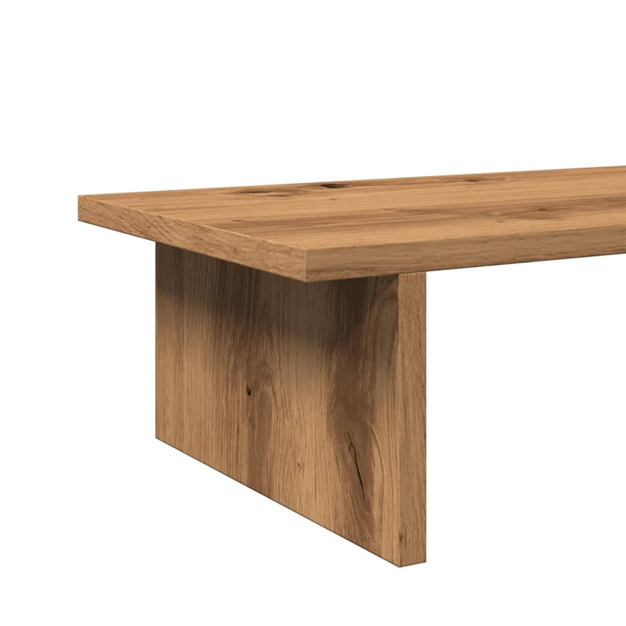 Monitorstandaard 100x27x15 cm bewerkt hout artisanaal eiken