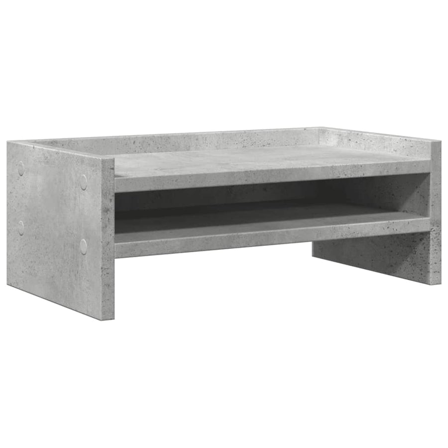 Monitorstandaard 42x24x16 cm bewerkt hout betongrijs