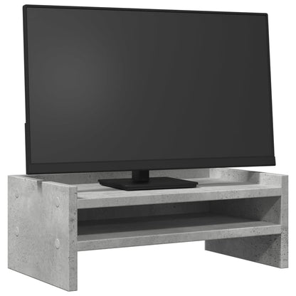 Monitorstandaard 42x24x16 cm bewerkt hout betongrijs
