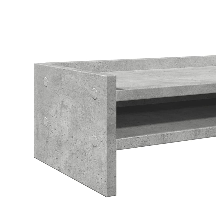 Monitorstandaard 42x24x16 cm bewerkt hout betongrijs