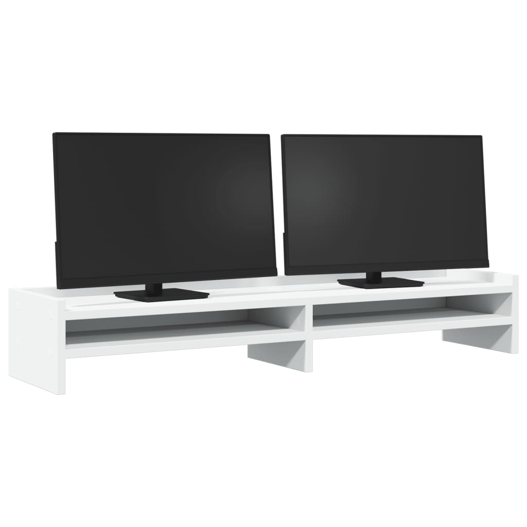 Monitorstandaard 100x24x16 cm bewerkt hout wit