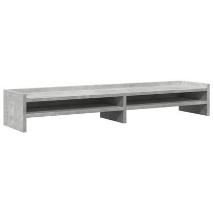 Monitorstandaard 100x24x16 cm bewerkt hout betongrijs