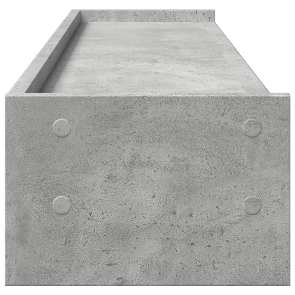 Monitorstandaard 100x24x16 cm bewerkt hout betongrijs