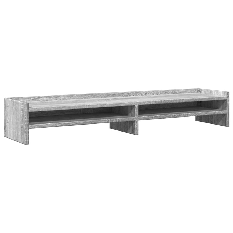 Monitorstandaard 100x24x16 cm bewerkt hout grijs sonoma eiken