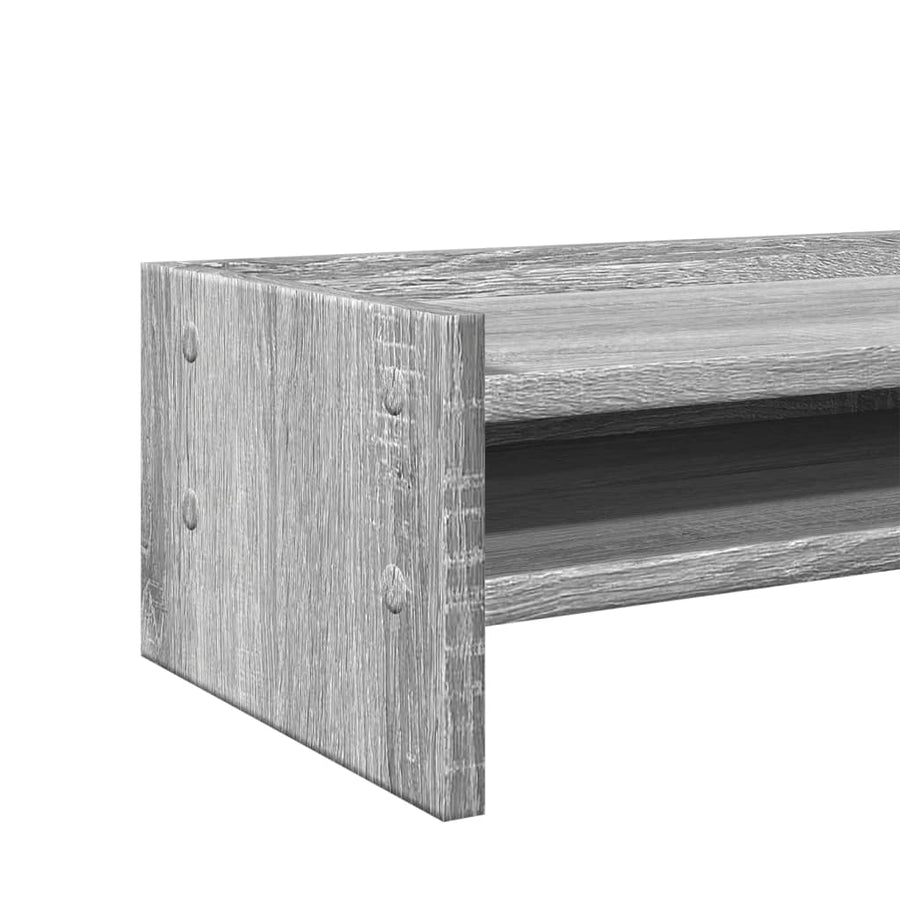 Monitorstandaard 100x24x16 cm bewerkt hout grijs sonoma eiken