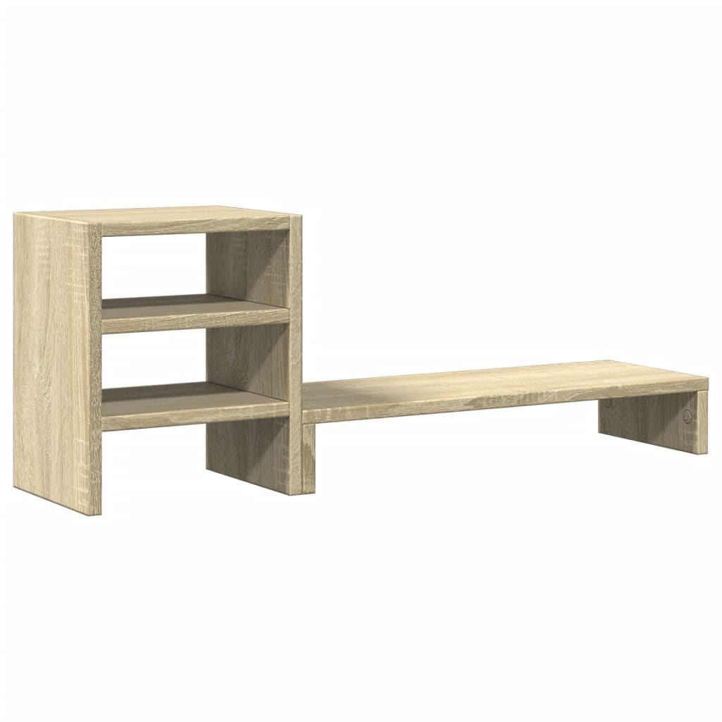Monitorstandaard met bureau-organizer bewerkt hout sonoma eiken