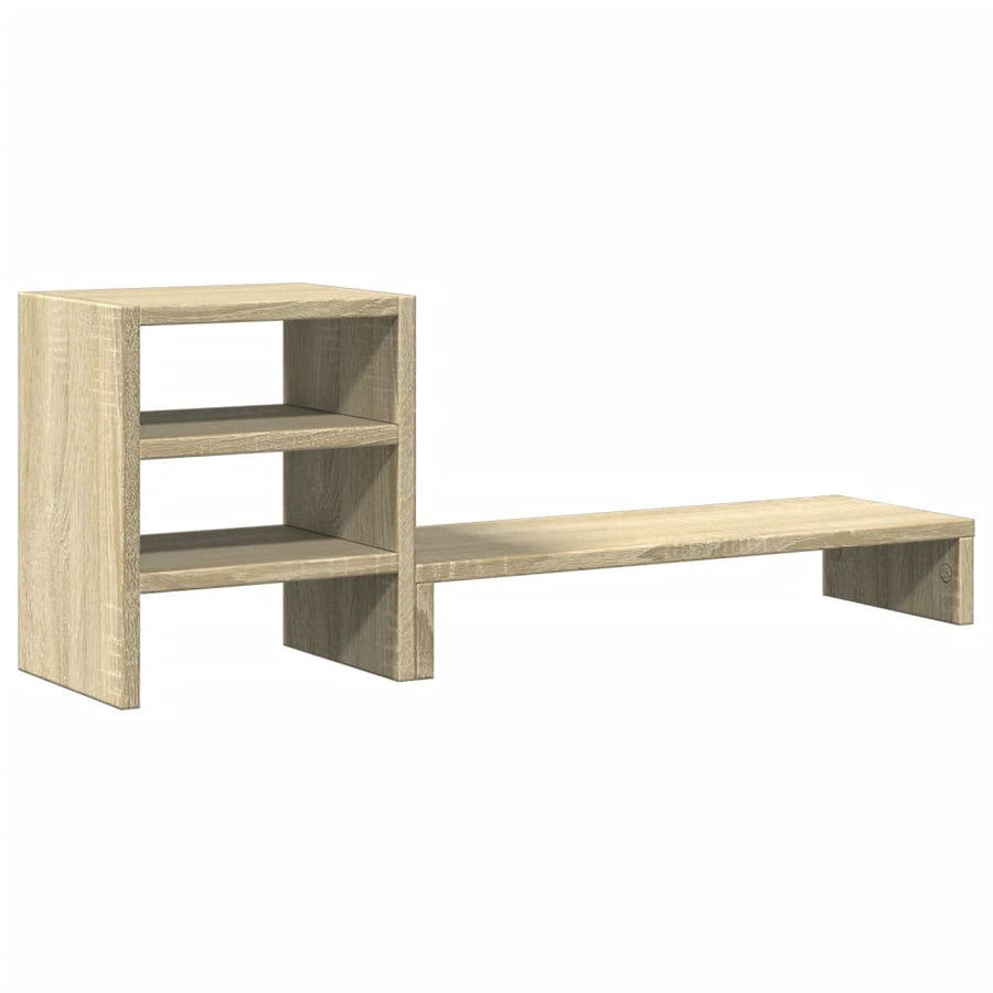 Monitorstandaard met bureau-organizer bewerkt hout sonoma eiken