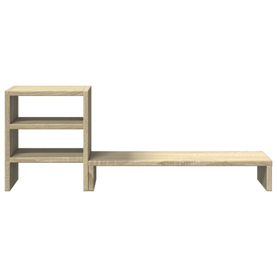 Monitorstandaard met bureau-organizer bewerkt hout sonoma eiken