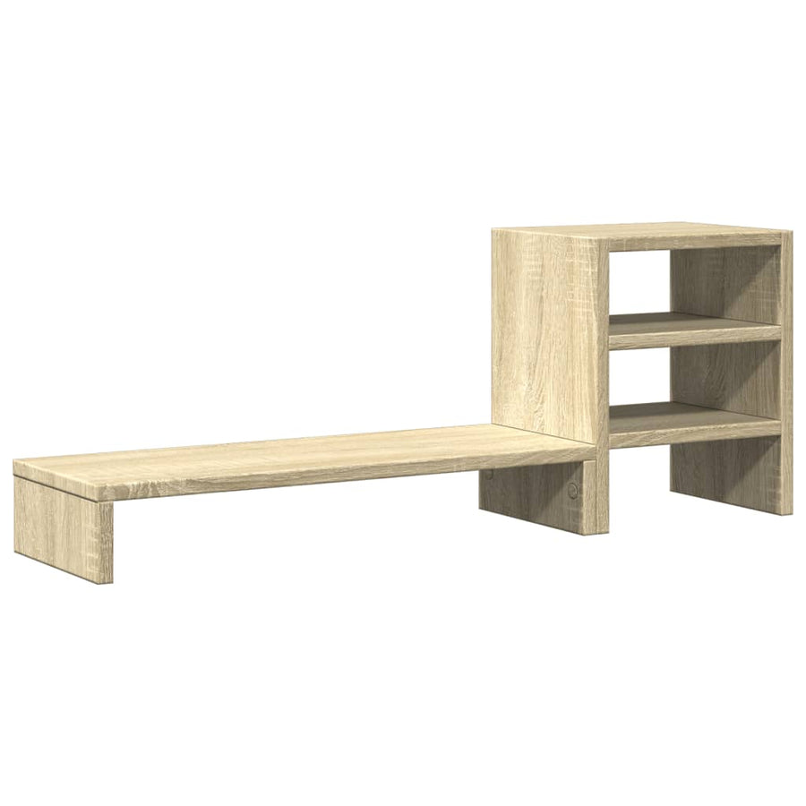Monitorstandaard met bureau-organizer bewerkt hout sonoma eiken