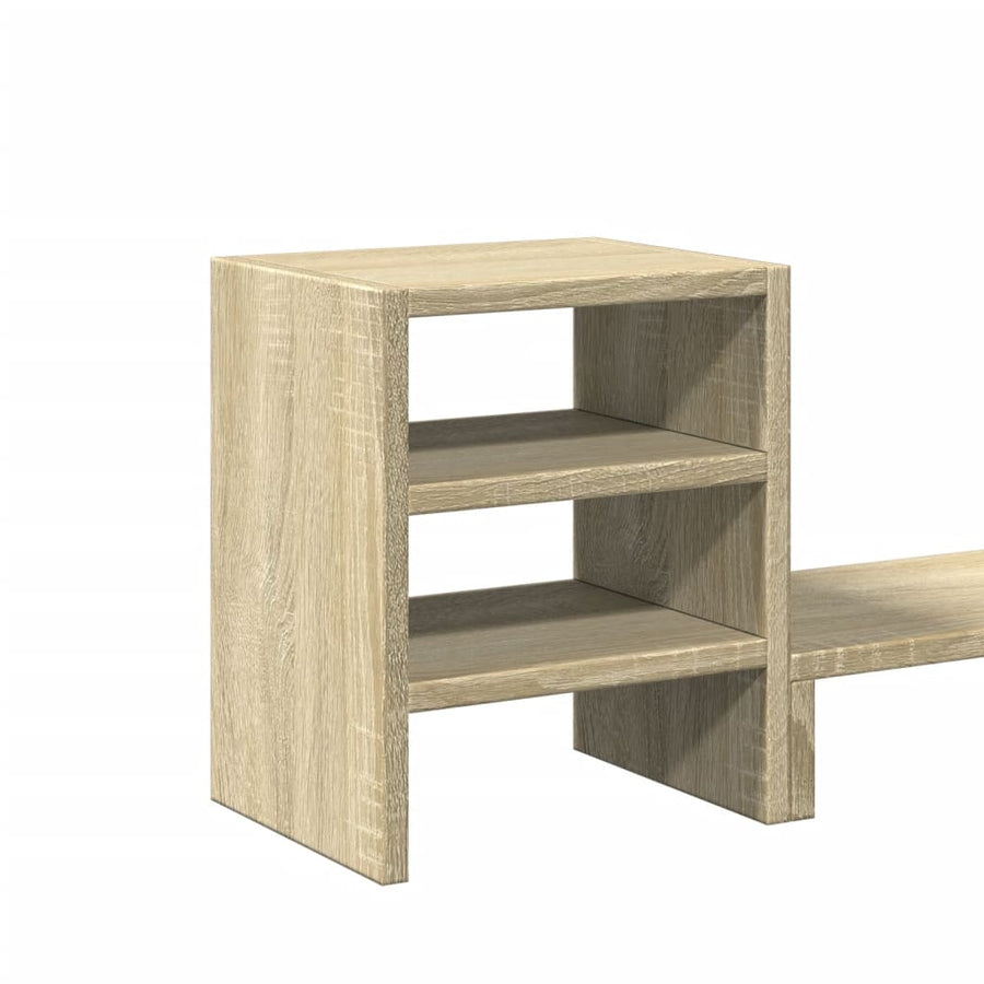 Monitorstandaard met bureau-organizer bewerkt hout sonoma eiken