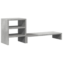 Monitorstandaard Met Bureau-Organizer Bewerkt Hout Betongrijs