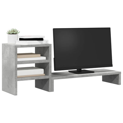 Monitorstandaard Met Bureau-Organizer Bewerkt Hout Betongrijs