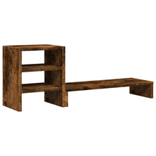 Monitorstandaard met bureau-organizer hout gerookt eikenkleurig