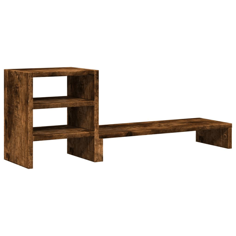 Monitorstandaard met bureau-organizer hout gerookt eikenkleurig