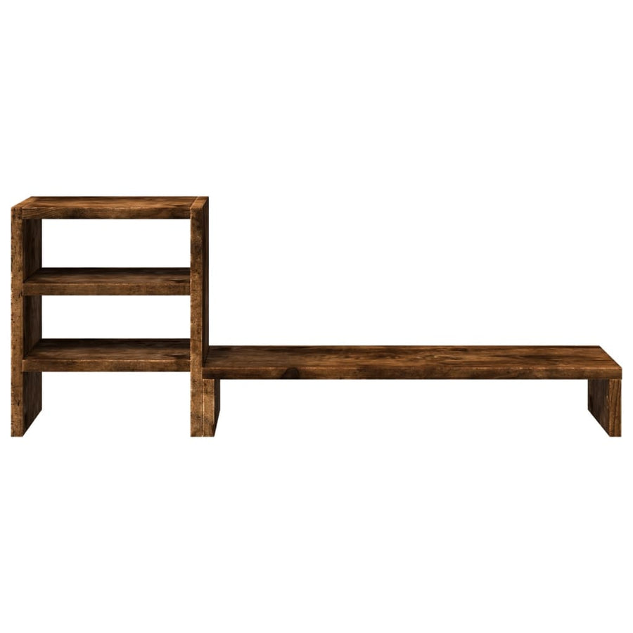 Monitorstandaard met bureau-organizer hout gerookt eikenkleurig