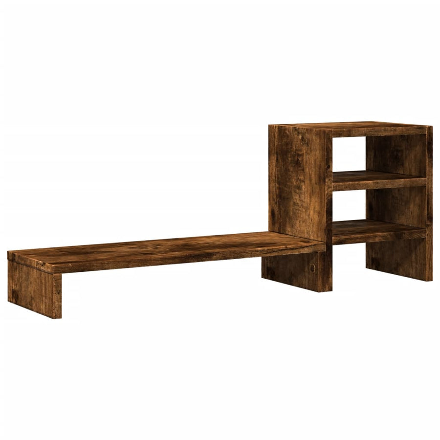 Monitorstandaard met bureau-organizer hout gerookt eikenkleurig