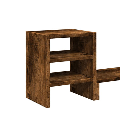 Monitorstandaard met bureau-organizer hout gerookt eikenkleurig