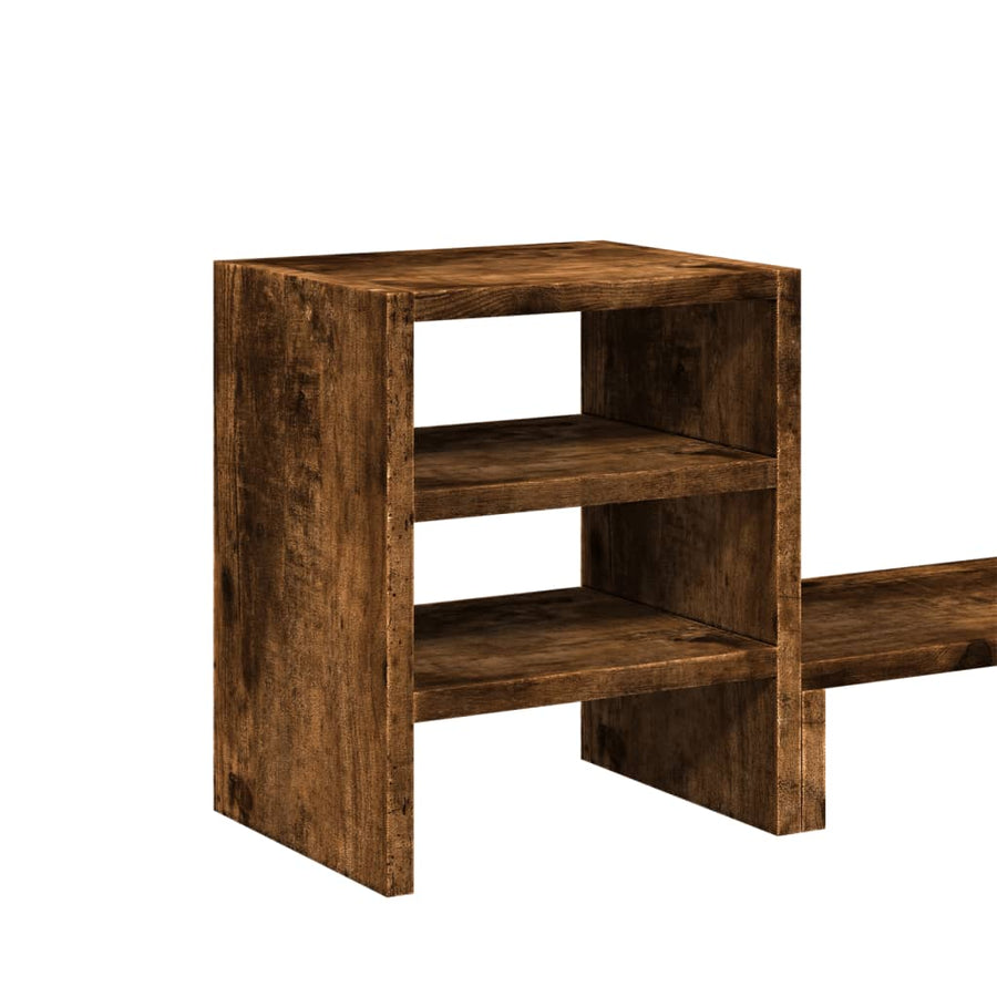 Monitorstandaard met bureau-organizer hout gerookt eikenkleurig