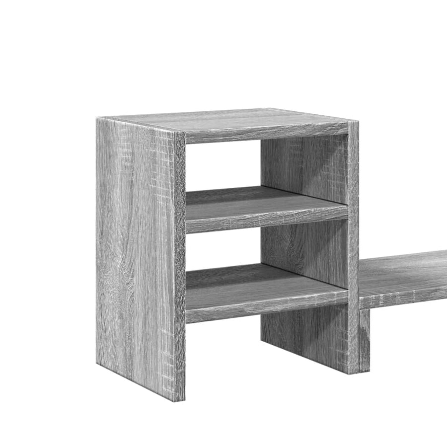 Monitorstandaard Met Bureau-Organizer Bewerkt Hout Grijs sonoma