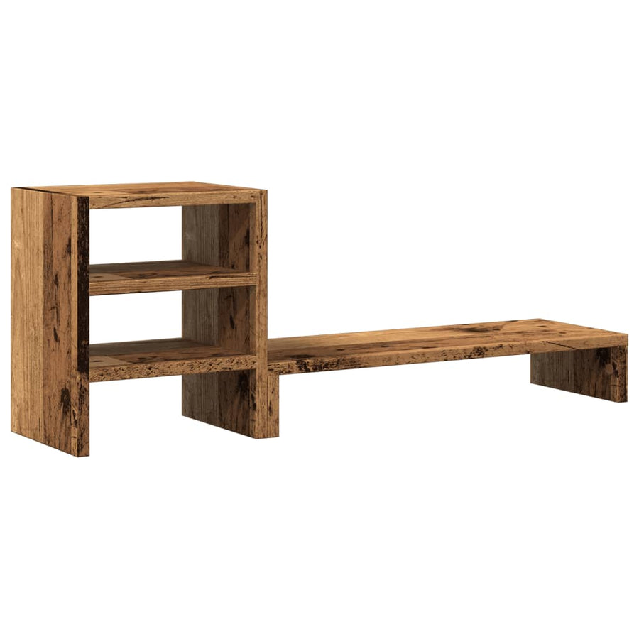 Monitorstandaard Met Bureau-Organizer Hout Kleurig Oud hout