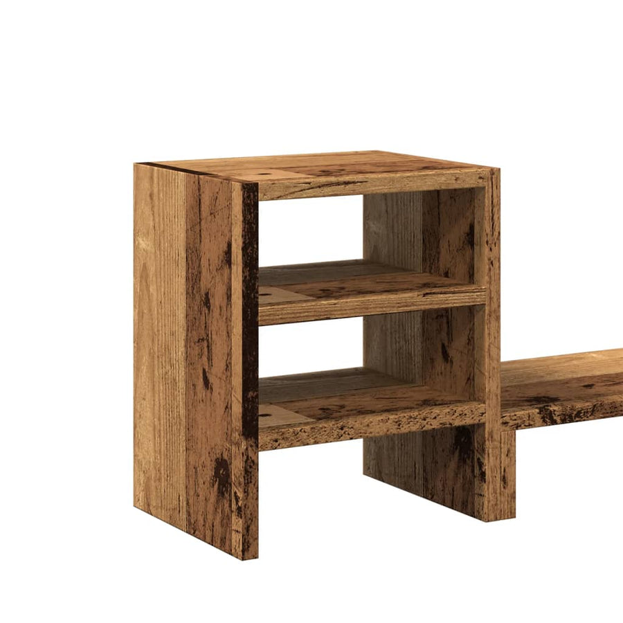 Monitorstandaard Met Bureau-Organizer Hout Kleurig Oud hout
