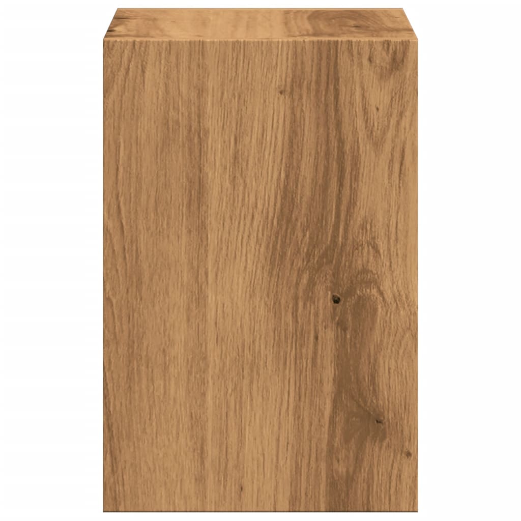 Monitorstandaard met bureau-organizer hout artisanaal eiken