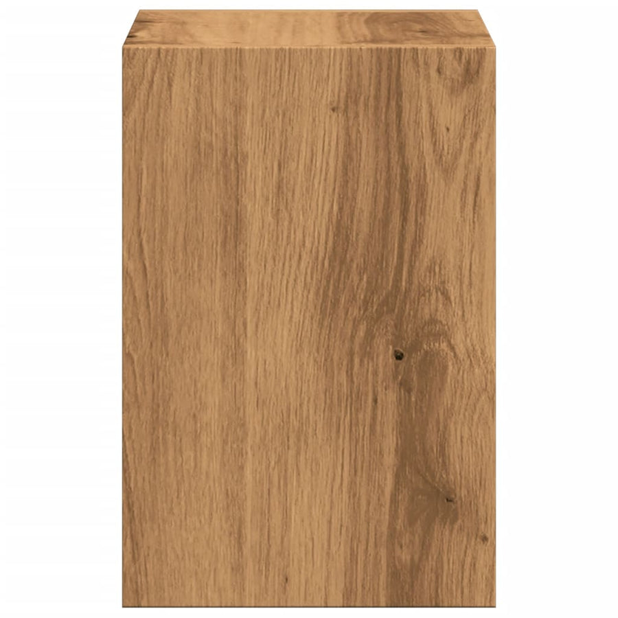 Monitorstandaard met bureau-organizer hout artisanaal eiken