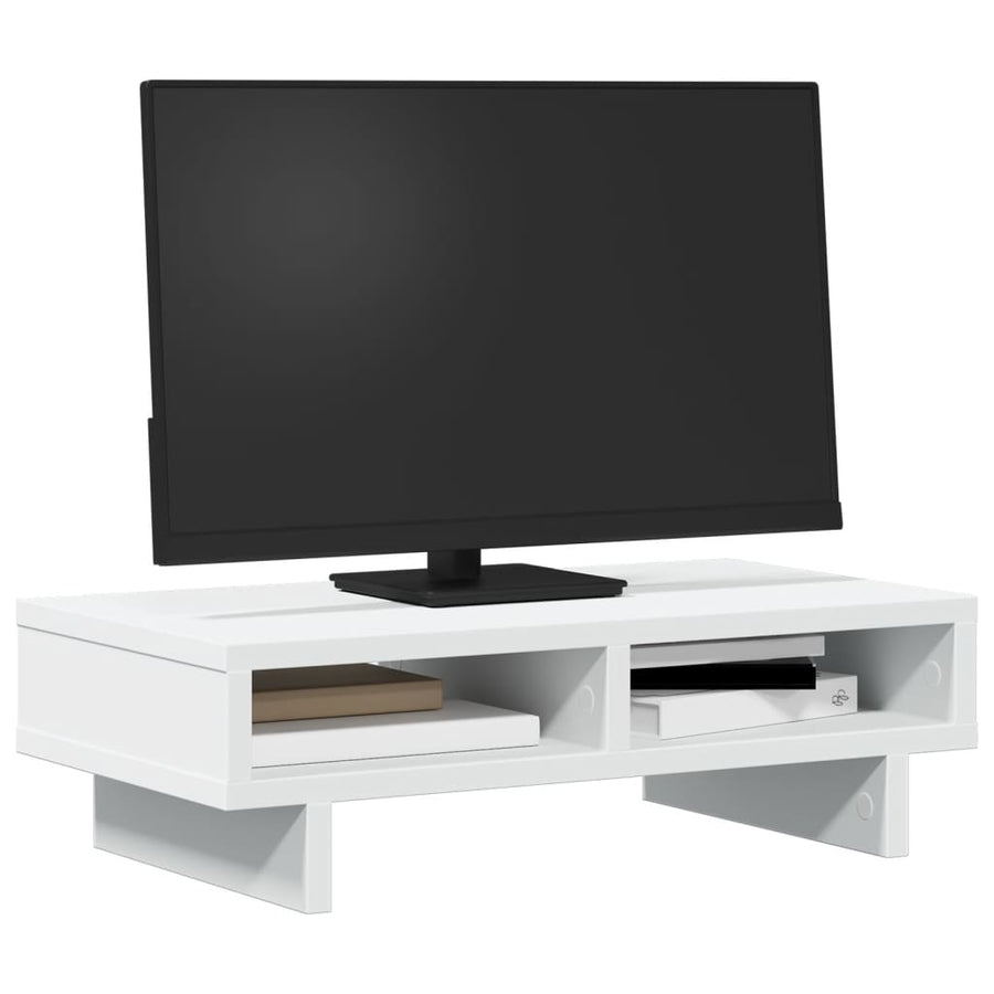 Monitorstandaard 50x27x15 cm bewerkt hout wit