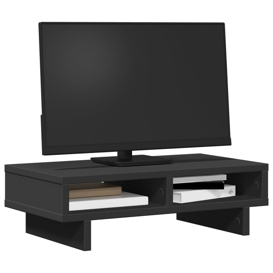 Monitorstandaard 50x27x15 cm bewerkt hout zwart
