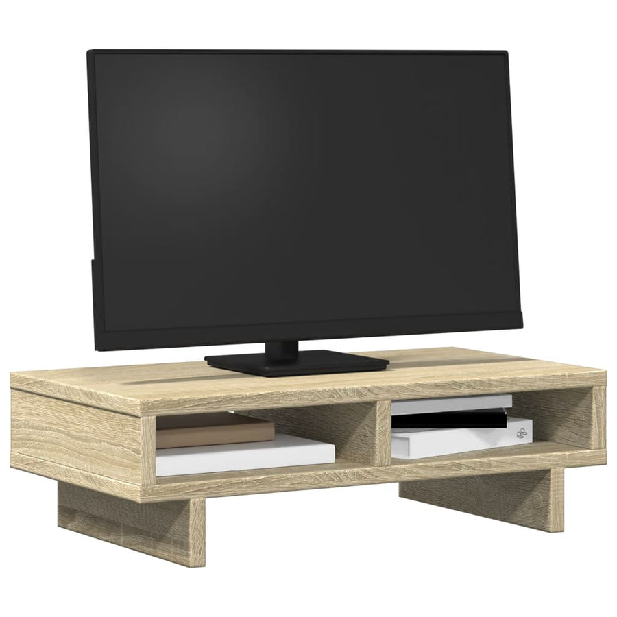Monitorstandaard 50x27x15 cm bewerkt hout sonoma eikenkleurig