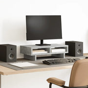 Monitorstandaard 50x27x15 cm bewerkt hout betongrijs