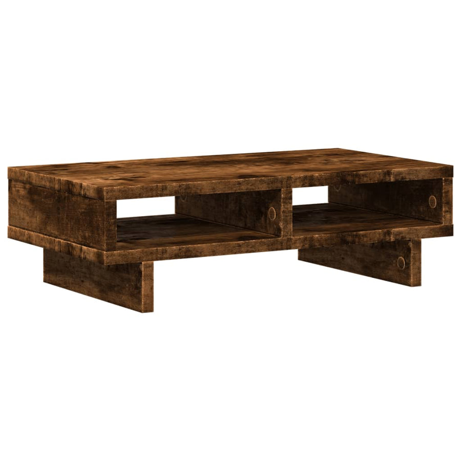 Monitorstandaard 50x27x15 cm bewerkt hout gerookt eikenkleurig