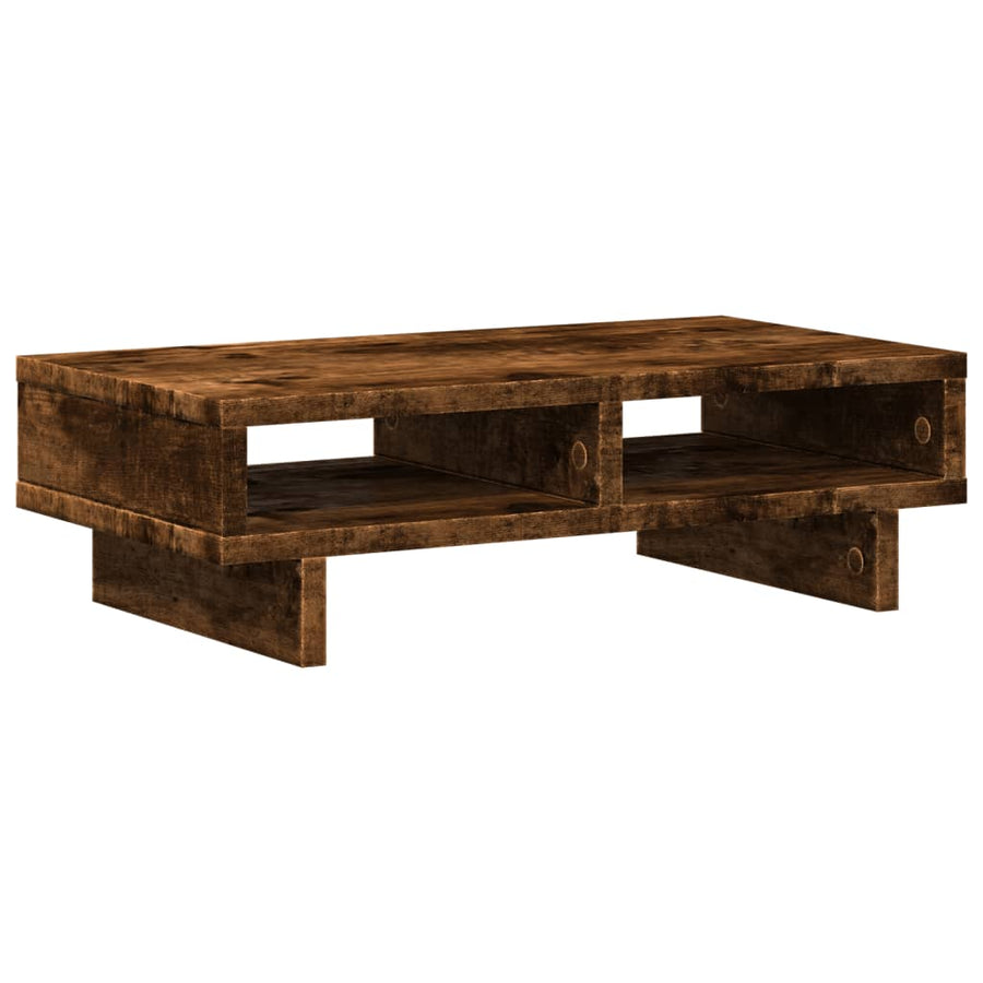 Monitorstandaard 50x27x15 cm bewerkt hout gerookt eikenkleurig