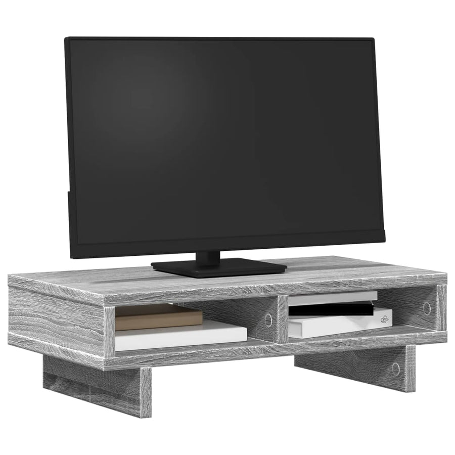 Monitorstandaard 50x27x15 cm bewerkt hout grijs sonoma eiken