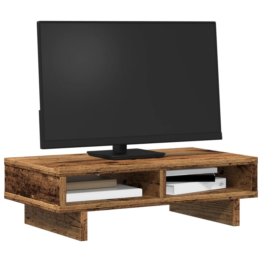 Monitorstandaard Bewerkt Hout Kleurig 50 x 27 x 15 cm Oud hout