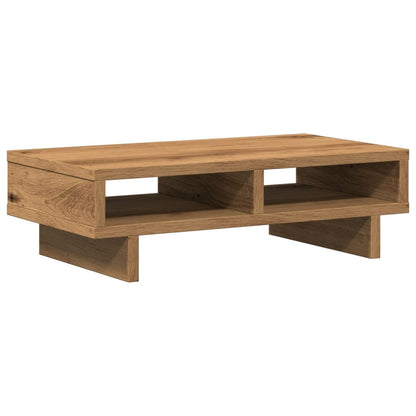 Monitorstandaard 50x27x15 cm bewerkt hout artisanaal eikenkleur
