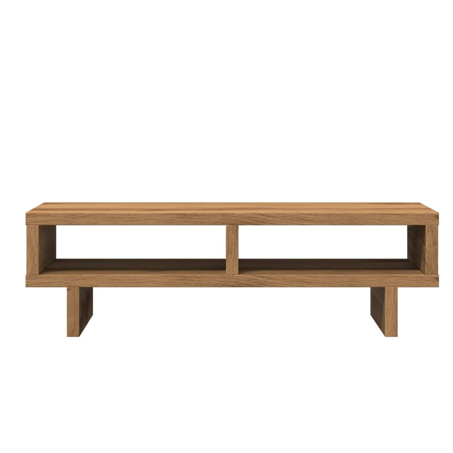 Monitorstandaard 50x27x15 cm bewerkt hout artisanaal eikenkleur